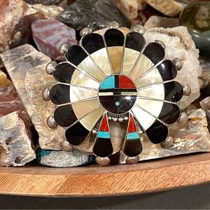 Vintage Zuni Sunface Pendant/Brooch